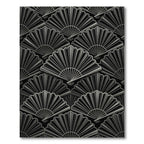 Art Deco Black Fan Motif Rug