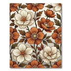 Earthy Autumn Floral Botanical Cream Rug
