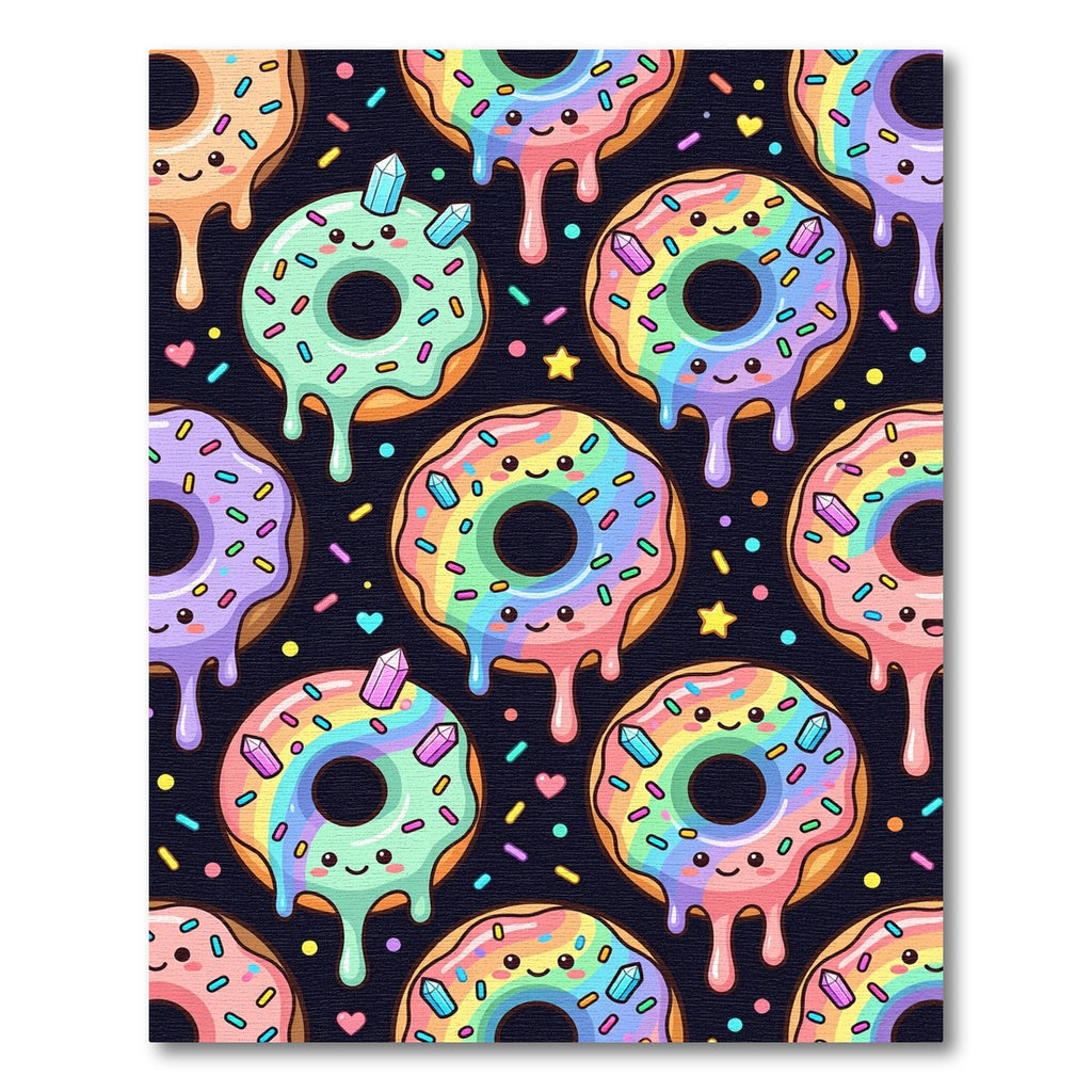 Pastel Rainbow Donut and Crystal Galaxy Rug