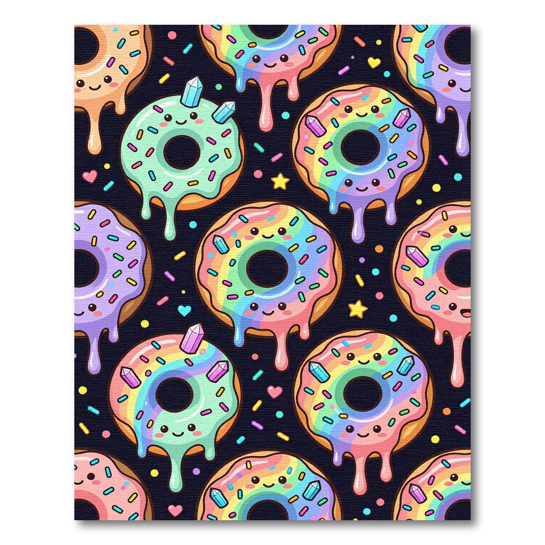 Pastel Rainbow Donut and Crystal Galaxy Rug