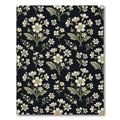 Classic White Floral Dark Background Rug