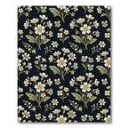Classic White Floral Dark Background Rug