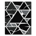 Monochrome Geometric Shattered Triangles Rug