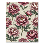 Vintage Pink Peony Botanical Art Rug
