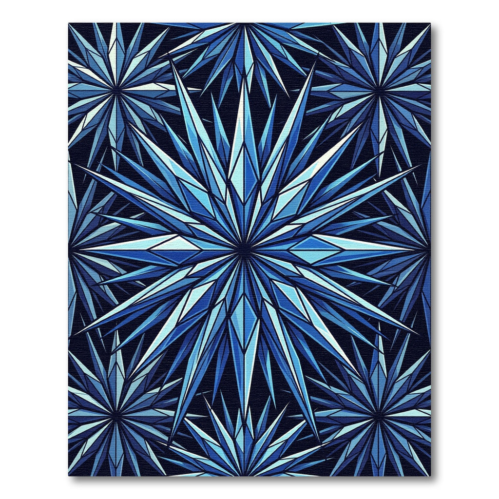 Deep Blue Crystal Starburst Rug