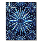 Deep Blue Crystal Starburst Rug