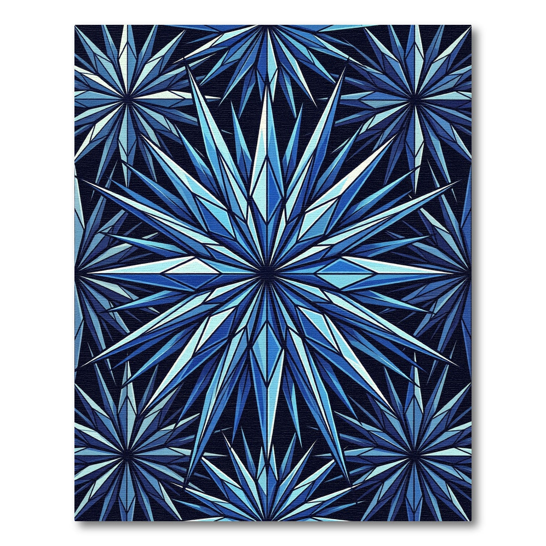 Deep Blue Crystal Starburst Rug
