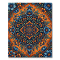 Saturated Blue Orange Blossom Mandala Rug