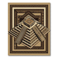 Ancient Aztec Step Pyramid Geometric Rug