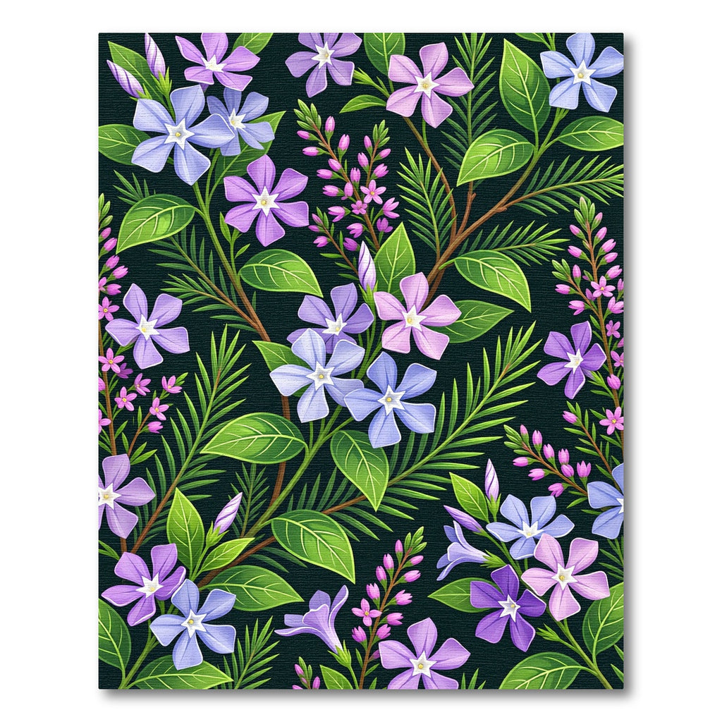 Purple Blue Purple Flower Garden Rug