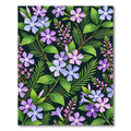Purple Blue Purple Flower Garden Rug