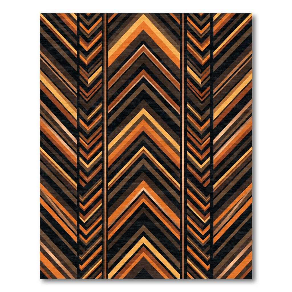 Warm Earthy Orange Chevron Stripes Rug