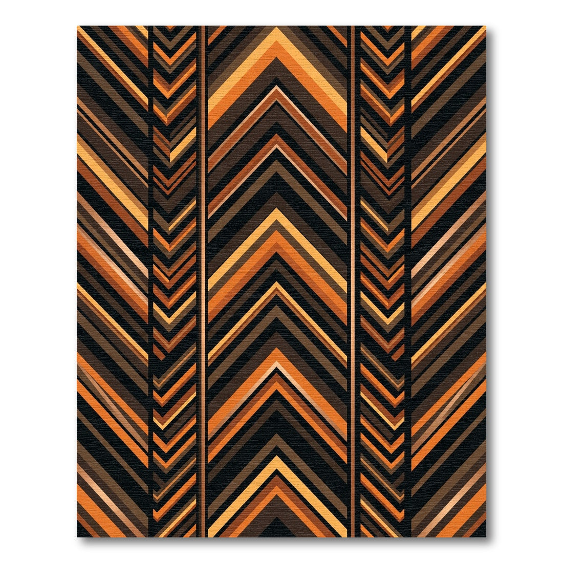 Warm Earthy Orange Chevron Stripes Rug