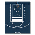 Minimalist Navy Basketball Court Graphic Rug