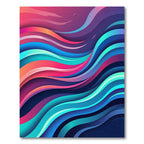 Vibrant Multicolored Abstract Flowing Wave Rug