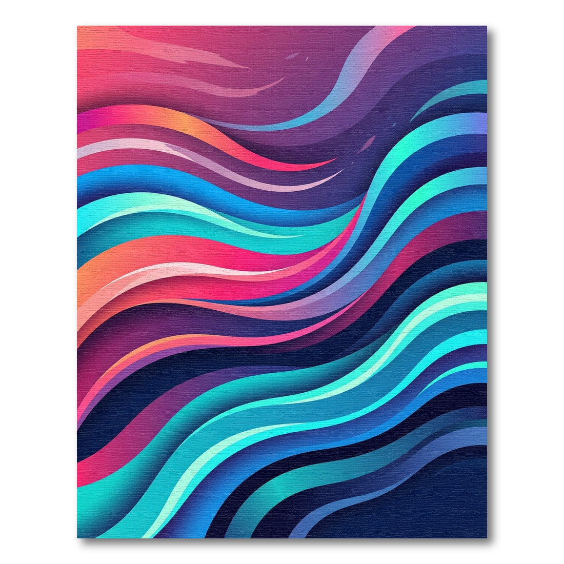 Vibrant Multicolored Abstract Flowing Wave Rug