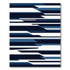 Modern Navy Blue Geometric Slant Rug