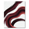 Modern Crimson Abstract Flowing Waves Rug