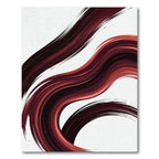 Modern Crimson Abstract Flowing Waves Rug