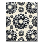 Monochrome Gray Sculptural Radial Floral Rug