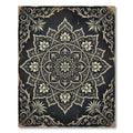 Ornate Charcoal Gold Floral Mandala Rug