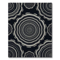 Monochromatic wood grain cross-section graphic Rug