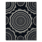 Monochromatic wood grain cross-section graphic Rug