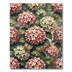 Pink and White Hydrangea Floral Collage Rug