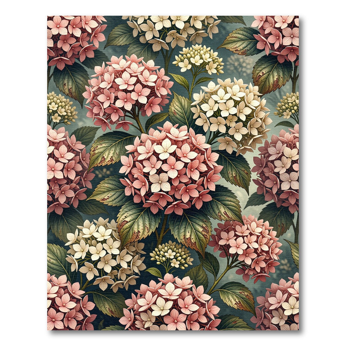 Pink and White Hydrangea Floral Collage Rug
