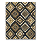 Gold Black Tribal Diamond Geo Rug