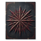 Gothic Crimson Ornate Star Compass Rug
