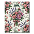 Pink Rose and Lavender Floral Bouquet Rug