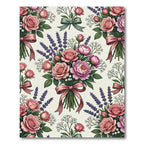 Pink Rose and Lavender Floral Bouquet Rug