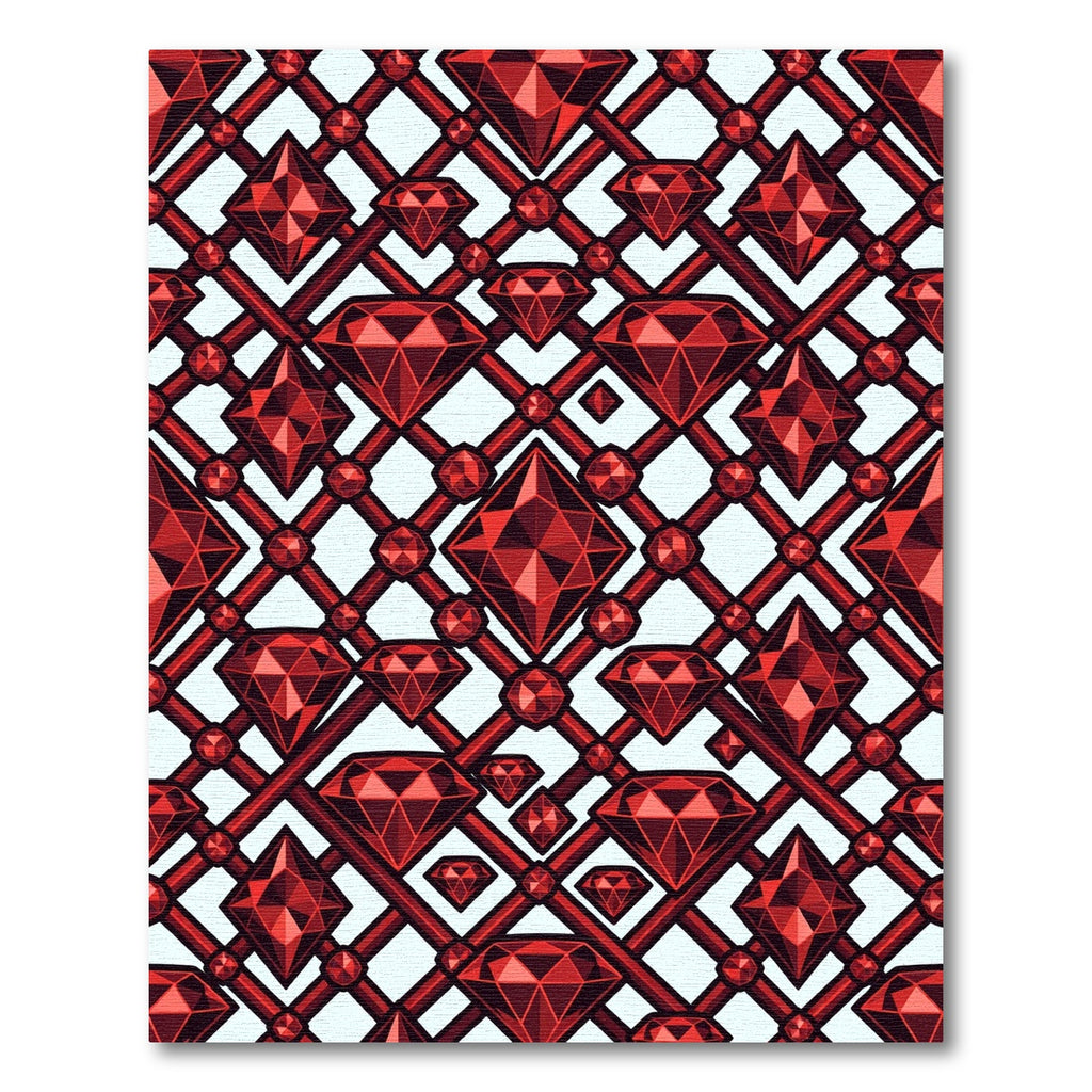 Crimson Gem Lattice Rug