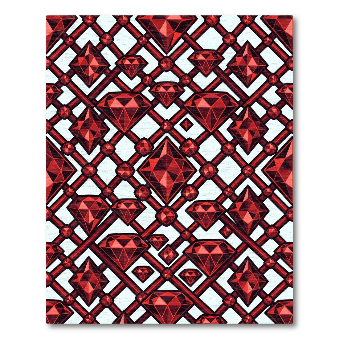 Crimson Gem Lattice Rug