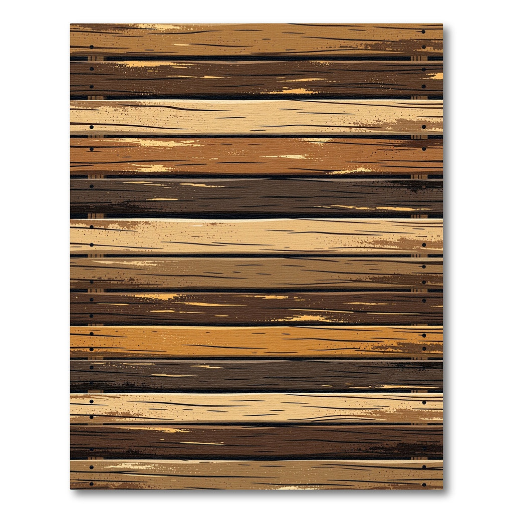 Earthy Rustic Wood Grain Stripes Rug