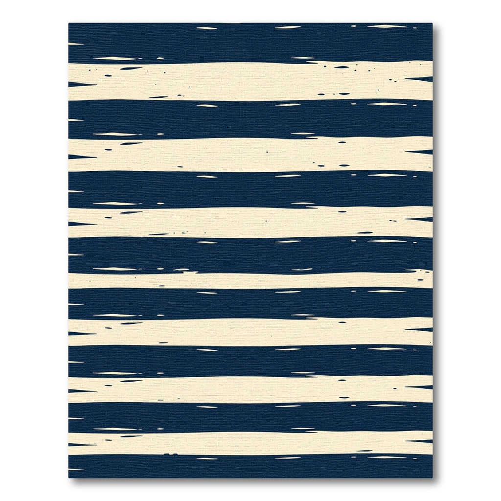 Navy Blue Hand Brushed Linear Stripes Rug