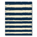 Navy Blue Hand Brushed Linear Stripes Rug