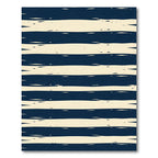 Navy Blue Hand Brushed Linear Stripes Rug