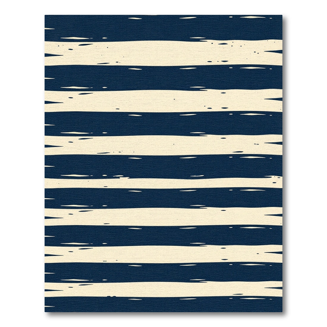 Navy Blue Hand Brushed Linear Stripes Rug