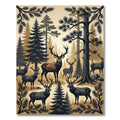 Majestic Forest Deer Wildlife Landscape Rug