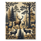Majestic Forest Deer Wildlife Landscape Rug