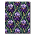 Vibrant Purple Iris Botanical Floral Rug