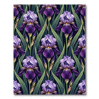 Vibrant Purple Iris Botanical Floral Rug