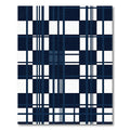 Navy White Modern Plaid Stripes Rug