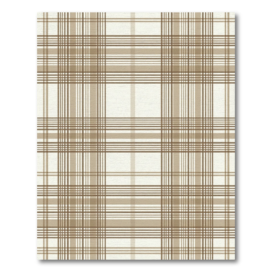 Classic Beige Tartan Plaid Check Rug