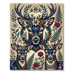 Floral Deer Antler Forest Meadow Rug