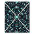 Cosmic Teal Satellite Orbit Rug
