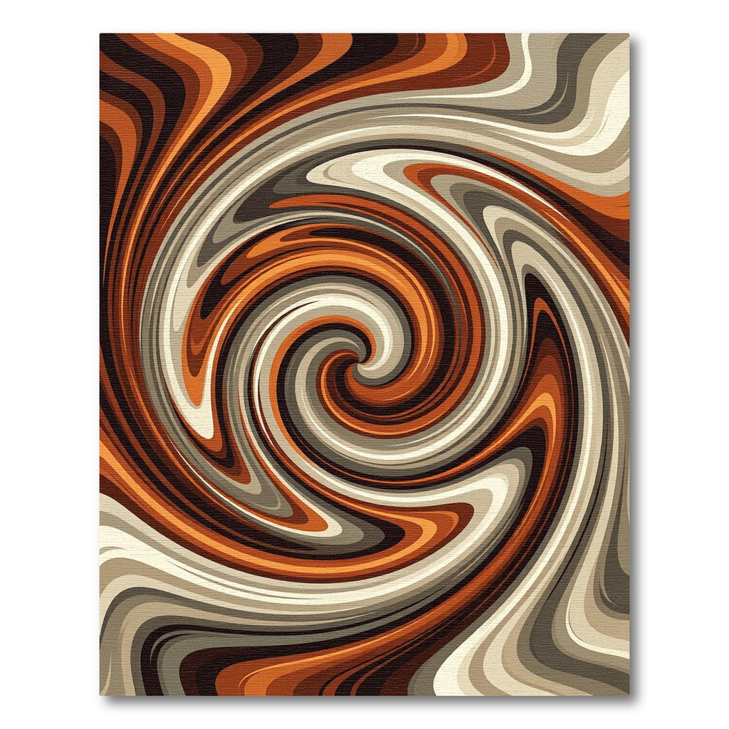 Abstract Swirl Earthy Copper Wave Rug