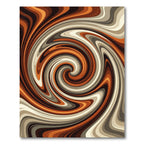 Abstract Swirl Earthy Copper Wave Rug